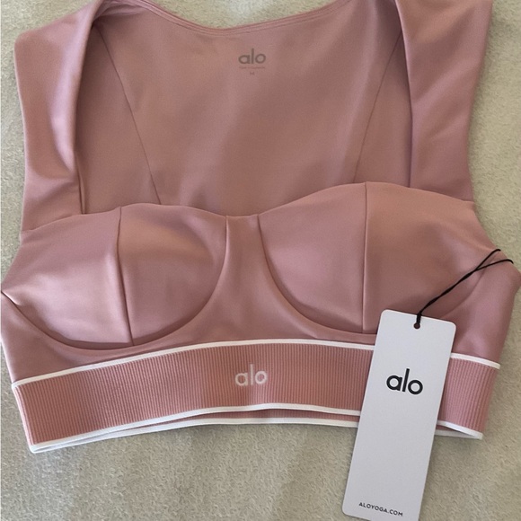 ALO Yoga Vintage Pink Supportive Sports Bralette - Picture 4 of 4